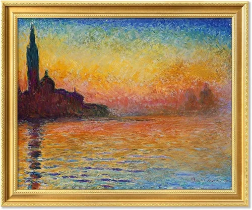 Miniatura 75 de IPIC - Reproducción artística de los lirios de agua de Claude Monet 1906, impresiones giclée coinciden con el marco dorado clásico, arte de pared