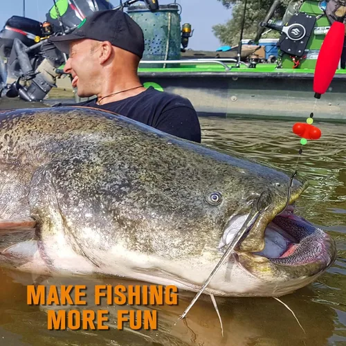 Miniatura 7 de Dovesun Pre-Tied Catfish Rig System, 23 Inch 55LB Santee Cooper Catfish Float Rig with Adjustable EVA Slip Float and High Carbon Circle Hooks 5/0