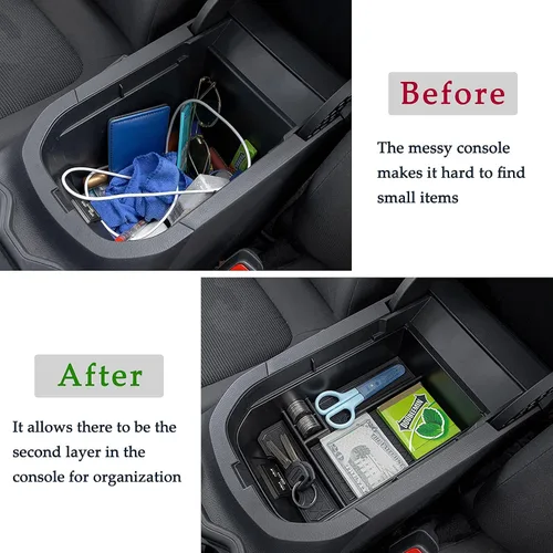 Miniatura 2 de JDMCAR Organizador de bandeja de consola central compatible con accesorios Toyota RAV4 2025 2024 2023 2022 2021 2020 2019 y 2021-2025 RAV-4 Prime