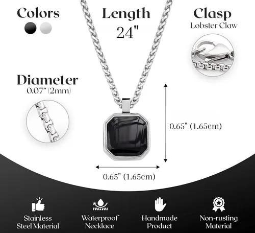 Miniatura 42 de Galis Collar para hombre, collar de cadena de plata de acero inoxidable de alta calidad para hombres, no se deslustra, cadenas para hombres