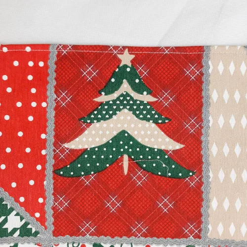 Miniatura 2 de Christmas Print Napkins Set of 10, Red and Green Christmas table decor, fabric dinner table napkins with Christmas Simbols, Farmhouse Christmas