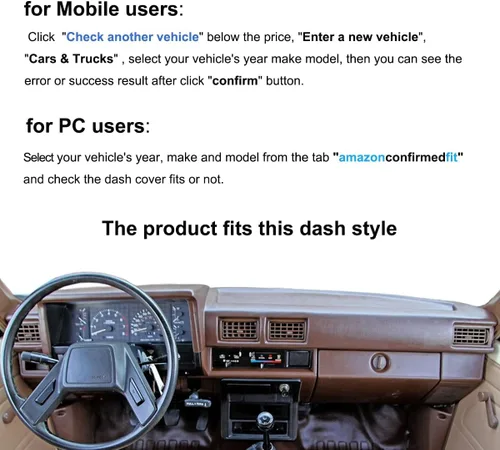 Miniatura 2 de Funda para salpicadero de ajuste personalizado para camioneta pickup Toyota 4Runner 1984-1988, almohadilla protectora de salpicadero F95 (Beige)