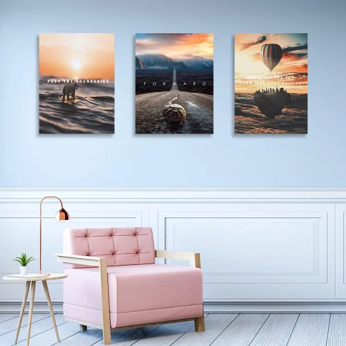 Miniatura 2 de Halioyo Pósteres motivacionales en lienzo, arte de pared inspirador, cita de empresario, decoración de pared, obra de arte para sala de estar