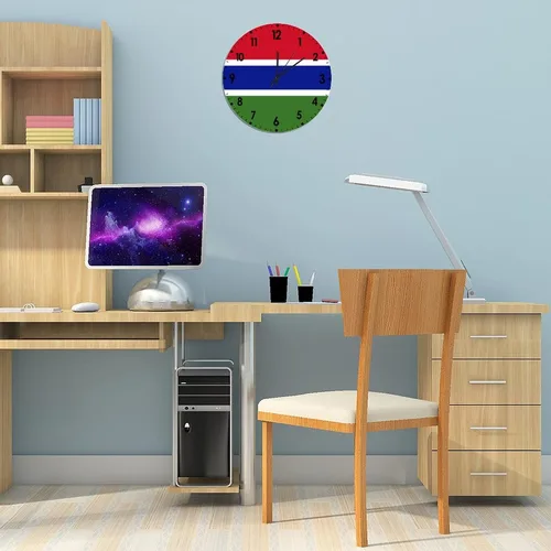 Miniatura 869 de Cheyan Reloj de pared con bandera de Canadá de 12 pulgadas, silencioso, sin tictac, de PVC, funciona con pilas, reloj redondo decorativo, regalo