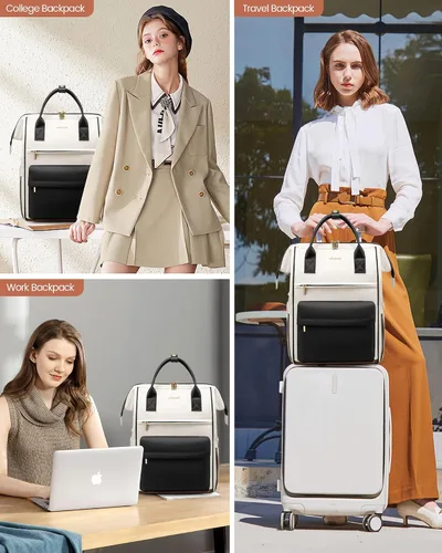 Miniatura 7 de LOVEVOOK Mochila para laptop para mujeres, Mochila bolso, Mochila de viaje de gran capacidad, Bolsa de enfermera, Bolsa para laptop para mujeres