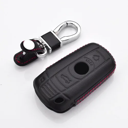Funda de cuero genuino para llavero para hombres y mujeres para BMW 3 Series 5 Series 6 Series M3 M5 X1 X5 X6 Z4, estuche para llave remota de coche