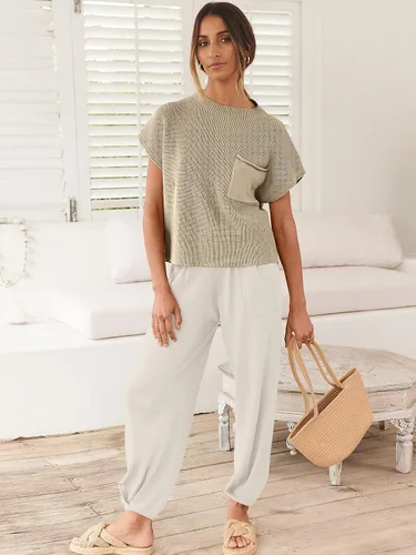 Miniatura 7 de ANRABESS Conjunto de dos piezas para mujer, suéter de punto y pantalones de cintura alta