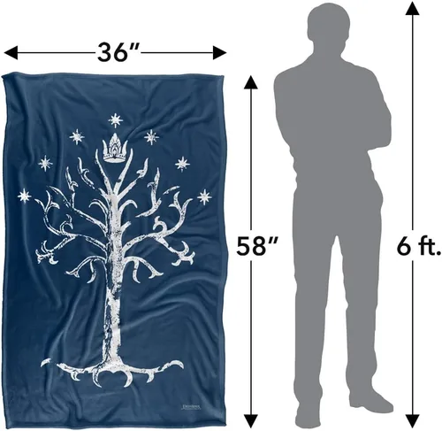Miniatura 5 de Manta de El Señor de los Anillos, 36 x 58 pulgadas, diseño de árbol de Gondor sedoso al tacto, súper suave