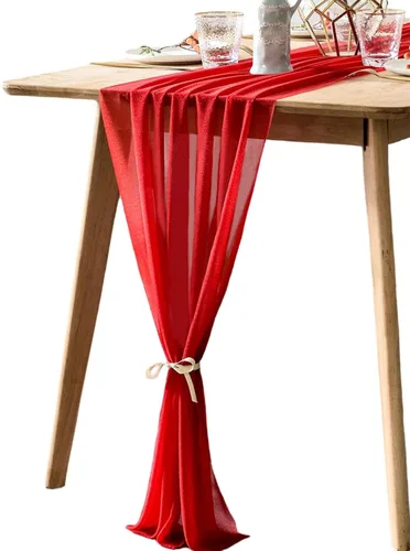 BOXAN Hermoso camino de mesa de 30 x 120 pulgadas para decoración romántica de bodas, despedidas de soltera, baby shower, decoración de mesa para