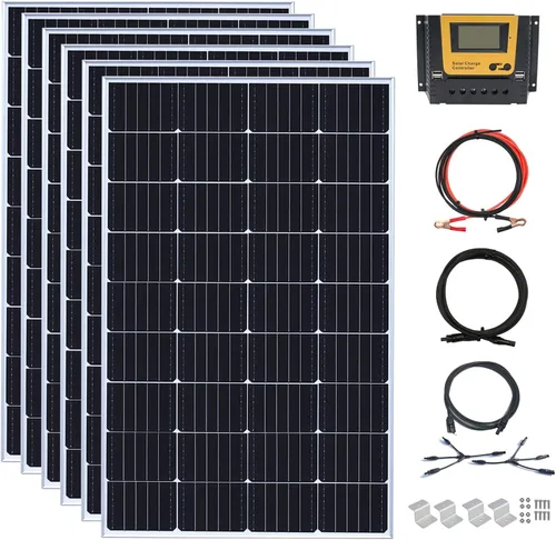 Miniatura 12 de Kit de panel solar de 20 W, 12 voltios, cargador de batería solar con controlador de carga de 10 A para caravana, barco, automóvil, remolque