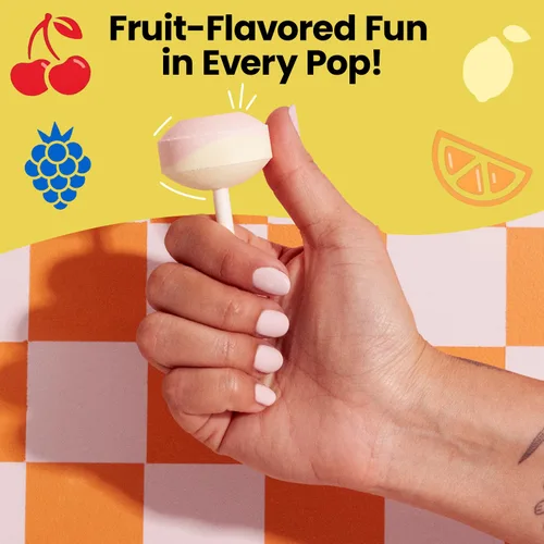 Miniatura 4 de Smarties Double Lollies Mega - Paletas sin gluten, sin cacahuete, sin grasa, sabores frutales surtidos – perfectas para cumpleaños, fiestas, hechas