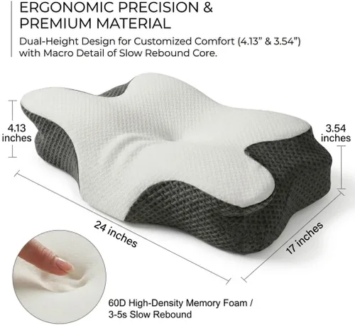 Miniatura 2 de Almohada para Apnea del Sueño, Almohada Cervical para Apnea del Sueño, Almohadas de Espuma Viscoelástica Premium para Alivio del Dolor de Cuello