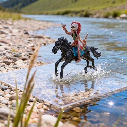 Miniatura 5 de NUOBESTY Figuras de modelo indio, equitación de plástico indios, figuras de nativos americanos, 8 piezas