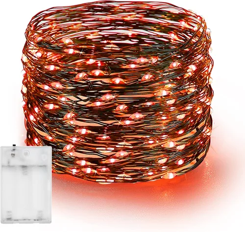 Miniatura 10 de Dazzle Bright - Guirnalda de luces de hadas de Halloween, 60 luces LED de 20 pies de alambre de cobre a batería y resistente al agua, decoraciones