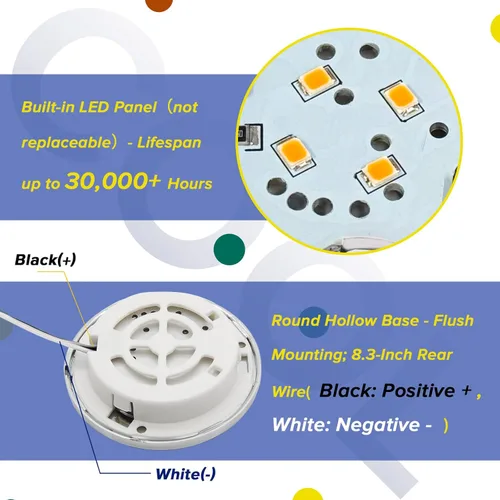 Miniatura 5 de Luces interiores de 12 V de bajo voltaje para debajo del gabinete, luz LED de disco regulable para cámper, remolque, RV, barco, luz de techo