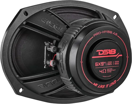 Miniatura 9 de DS18 PRO-HY69.4B - Altavoz híbrido de rango medio resistente al agua 6x9 con controlador de 1 pulgada, 500 W, potencia máxima de 4 ohmios, rango