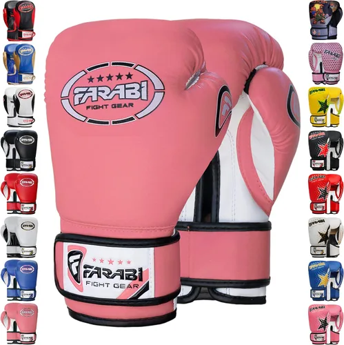 Miniatura 14 de Farabi - Guantes de boxeo para niños, para Muay Thai, Kick Boxing, entrenamiento, MMA, saco de boxeo