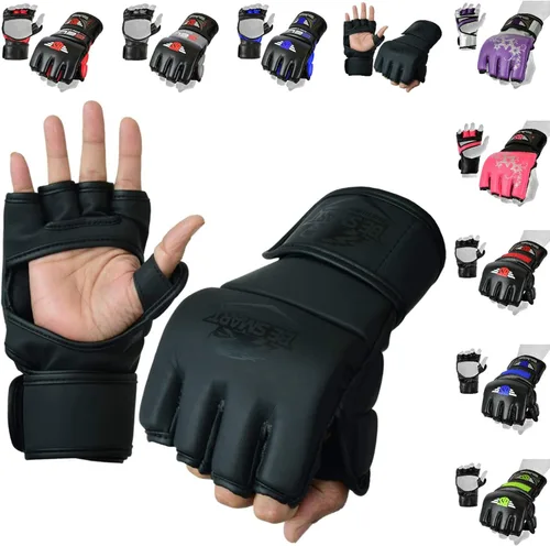 Miniatura 11 de BeSmart Guantes de MMA, guantes de kickboxing UFC, guantes de entrenamiento de MMA, equipo de entrenamiento de artes marciales mixtas, guantes