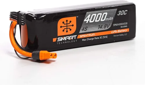 Spektrum 14.8V 4000mAh 4S 30C Smart LiPo Batería: IC3, SPMX40004S30