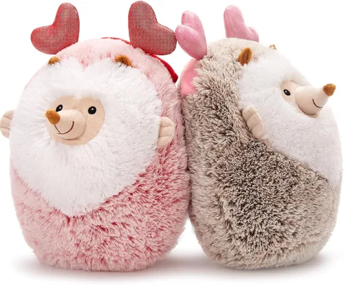 Miniatura 10 de MaoGoLan Peluche de ajolote de San Valentín con capucha en forma de corazón, almohada de peluche de salamandra blanda y suave, regalo de peluche