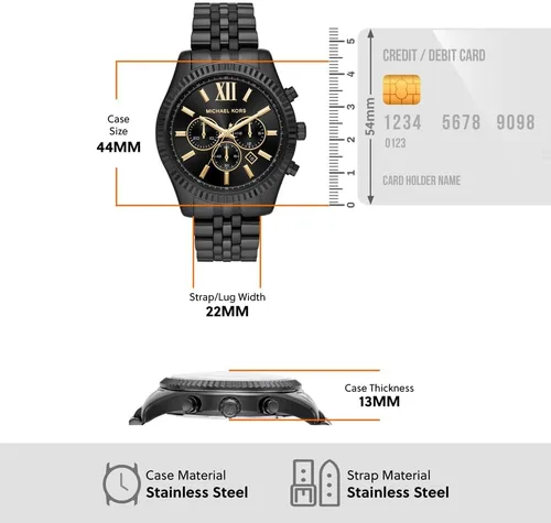 Miniatura 6 de Michael Kors - Reloj cronógrafo Lexington de acero inoxidable