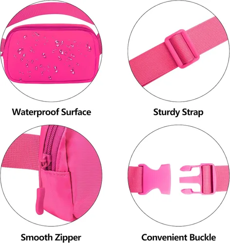 Miniatura 51 de Riñonera cruzada para mujeres y hombres, bolsa para cinturón para senderismo con correa ajustable, riñonera para correr, entrenamiento, deportes
