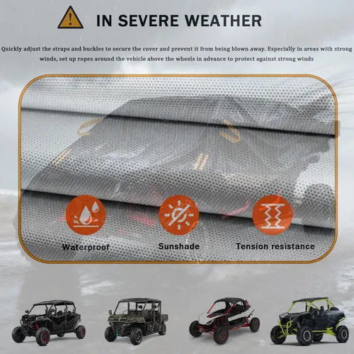 Miniatura 6 de UTV Covers Heavy Duty for CFMoto UForce Max 2019-2024, All-Weather 210D Oxford Protection Side by Side Cover, Water-Resistant Ripstop Outdoor