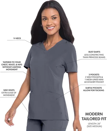 Miniatura 2 de Urbane Performance 9015 - Camiseta quirúrgica de 3 bolsillos para mujer