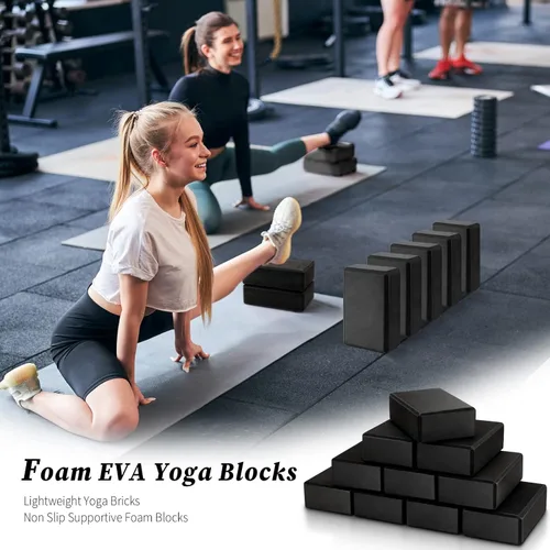 Miniatura 6 de Bloques de espuma EVA para yoga, antideslizantes, ligeros, bloques de apoyo a granel, accesorios para pilates, estiramiento y meditación, mujeres