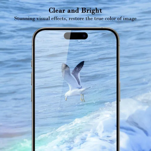 Miniatura 8 de PERFECTSIGHT - Protector de pantalla de privacidad compatible con iPhone 15 Pro de 6.1 pulgadas, antiluz azul, antiespía, HD, transparente, sin