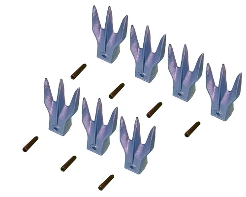 Miniatura 9 de Mini excavadora cubo Trident Rock Tooth, 238-3207 TR3 w/Pin, compatible con CAT VRS-50 (1)