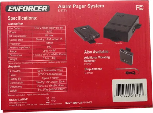 Miniatura 3 de Seco-Larm Sistema de localización de alarma E-37EV, monitorea hasta tres zonas por local o vehículo, localización manual, salida de 4 W, rango