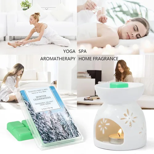 Miniatura 7 de SCENTORINI Cubos de Cera Derretible, Cera Derretible de Vela de Cedro Invernal con Aroma Fuerte, Cera Perfumada de Soja para Calentador de Cera