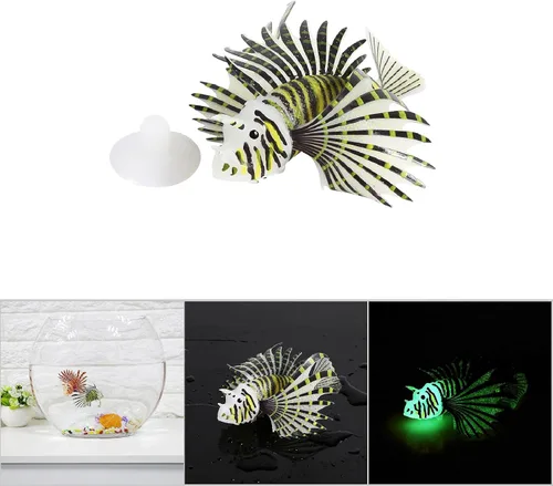 Miniatura 5 de Yoidesu Decoraciones de peces artificiales brillantes, peces falsos luminosos, peces de acuario, exquisito adorno de simulación, decoración de Negro