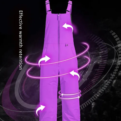 Miniatura 26 de Baberos de nieve para mujer, impermeables, aislados, para esquí, snowboard, invierno, cálidos, overoles, trajes de nieve Ripstop