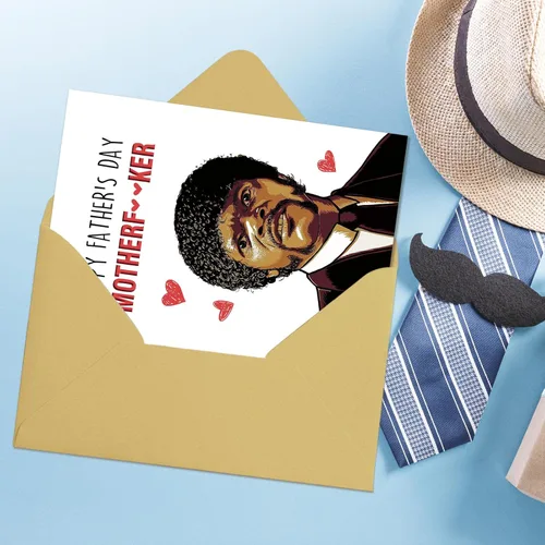 Miniatura 4 de OJsensai Naughty Samuel L Jackson - Tarjeta para el día del padre, regalo de ficción de Pupl para amigo, regalo humorístico del día del padre