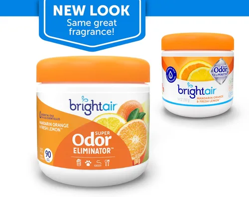 Miniatura 2 de Bright Air 14 oz. Super eliminador de olores, para espacios medianos, aroma a mandarina y limón fresco, caja de 6, ambientador, aceites esenciales