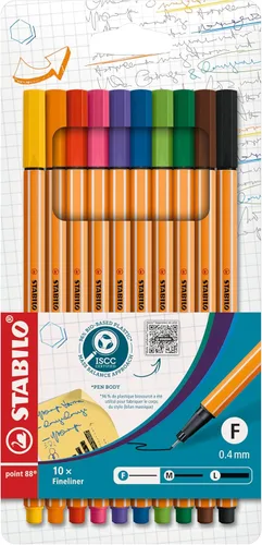 Miniatura 10 de Stabilo 88 set de bolígrafos de 15 colores para bolsa.
