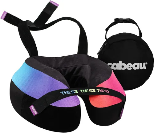 Cabeau Almohada cervical de viaje para aviones – The Neck's Evolution, TNE S3 – Diseño de espuma viscoelástica de apoyo para vuelos de larga