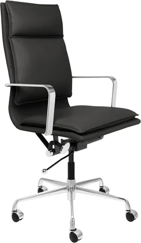 Laura Davidson Furniture Lexi II - Silla de oficina acolchada, silla de escritorio con respaldo alto y reposabrazos de aluminio, disponibilidad de