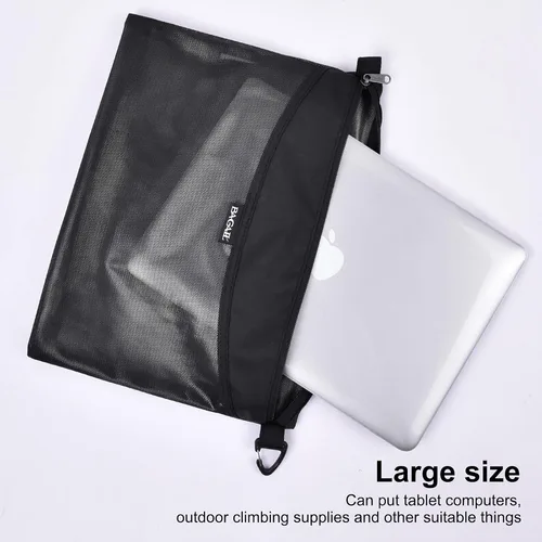 Miniatura 6 de Bagail Bolsa ultraligera con cremallera Bolsas de embalaje de viaje para artículos de tocador, documentos, electrónica-Negro Set