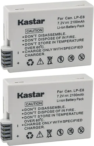 Miniatura 4 de Kastar Batería LPE8 (paquete de 1) compatible con Canon LP-E8, LC-E8E, BG-E8 y Canon EOS 550D, EOS 600D, EOS 700D, EOS Rebel T2i, EOS Rebel T3i, EOS