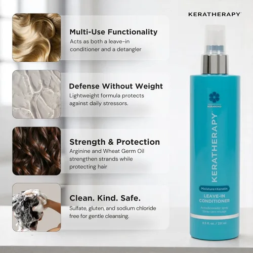 Miniatura 6 de Keratherapy Acondicionador hidratante sin enjuague en aerosol con infusión de queratina, 8.5 onzas líquidas, acondicionador hidratante sin enjuague