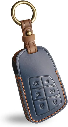 Miniatura 12 de OLLEN Funda de cuero de alta calidad sin tornillos para llavero, compatible con GMC Yukon Denali Sierra Chevy Silverado Suburban Tahoe Buick