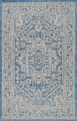 Miniatura 128 de Eyely BMS101D-28 - Alfombra de pasillo con textura de medallón de Santa Mónica Slesi, para interiores y exteriores, estilo costero, bohemio, Gris