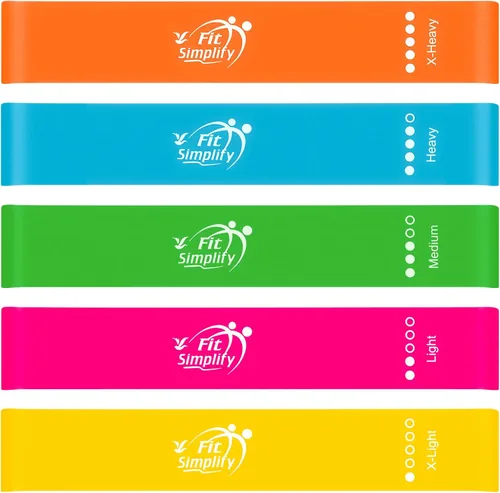 Miniatura 2 de Fit Simplify Bandas de ejercicio de resistencia de 10 pulgadas, juego de 5, colores surtidos