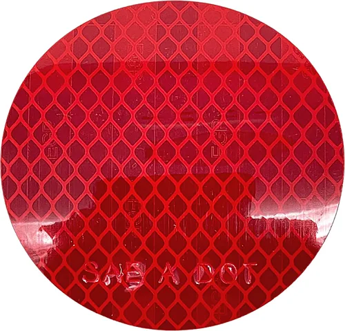 Miniatura 7 de All Star Truck Parts 3" Pulgadas Redondas DOT-SAE Ámbar/Rojo Reflector Prismático Adhesivo de Alta Visibilidad y Alta Reflectividad Impermeable