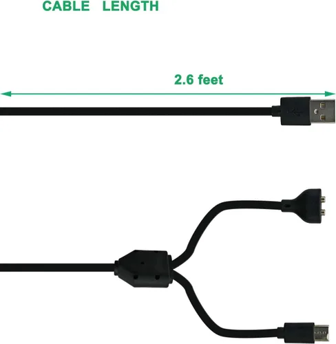 Miniatura 5 de Reemplazo del cargador de collar de choque para perro Delupet/Jugbow/Yawpet/Dogs E Collar de entrenamiento Cable de carga 2 unidades, negro