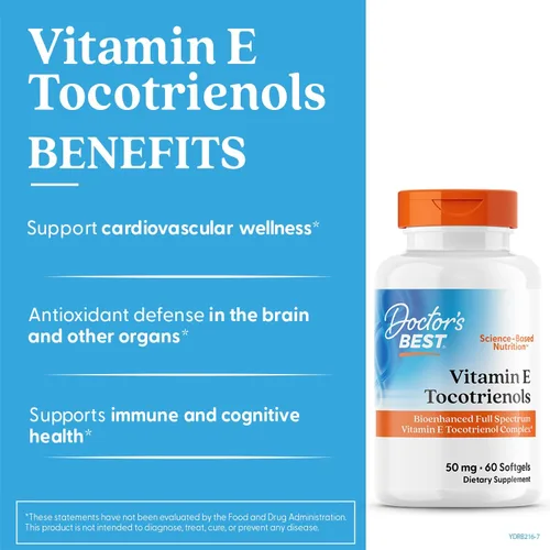 Miniatura 3 de Doctor's Best Los tocotrienoles de vitamina E contienen el complejo de vitamina E de espectro completo biomejorado TocoGaia ULTRA™, 60