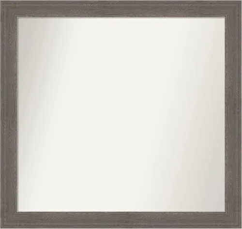 Miniatura 131 de Amanti Art Espejo de pared personalizado no biselado (24.5 x 24.5 pulgadas), marco gris marrón alta, varios tamaños personalizados, espejo de baño